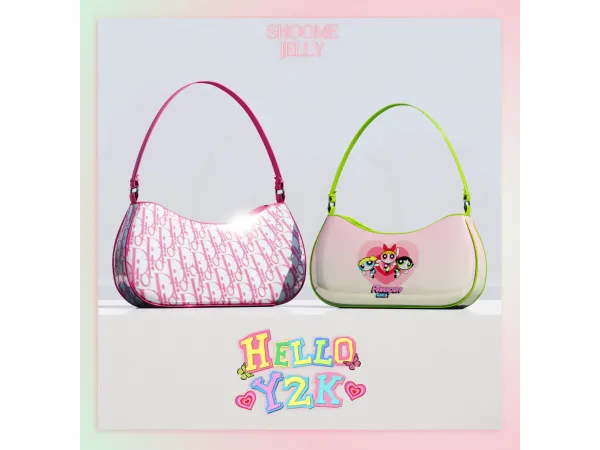 Alpha [ACC] Hello Y2K Bag by shoomejellyvely - The Sims 4 Custom Content