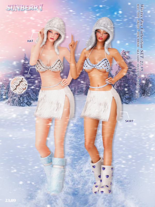 Alpha [SUNBERRY] Winter fur Collection SET by simsfinds - The Sims 4 Custom Content