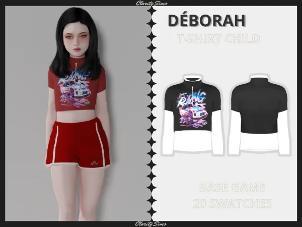 Alpha Déborah T Shirt Child - The Sims 4 Custom Content