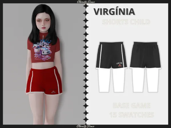 Alpha Virgínia Shorts Child - The Sims 4 Custom Content