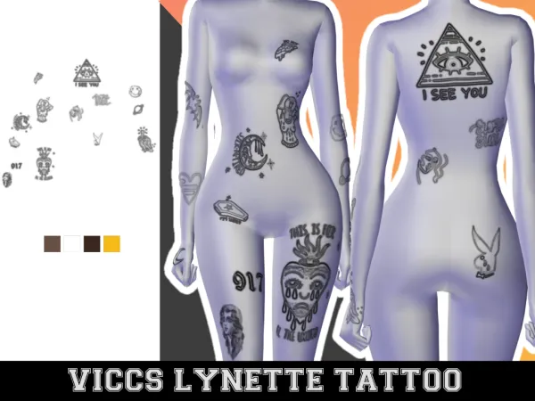 Mix VICCS_LYNETTE TATTOO - The Sims 4 Custom Content