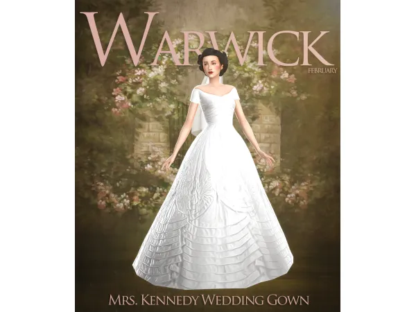 Maxis Match WARWICK Mrs Kennedy Wedding Gown by warwicks - The Sims 4 Custom Content
