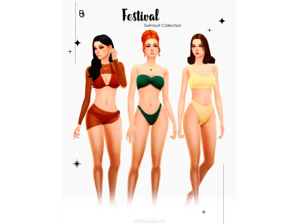 Maxis Match FESTIVAL SWIMSUIT COLLECTION - The Sims 4 Custom Content