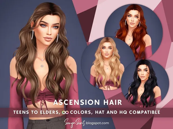 Alpha Ascension Hair - The Sims 4 Custom Content