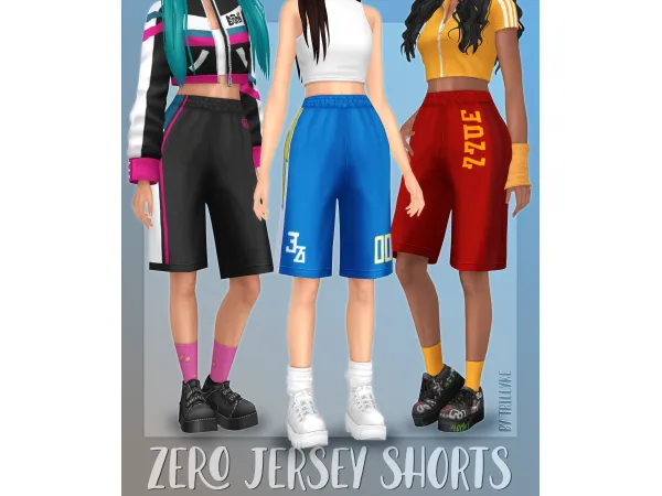 Maxis Match Zero Jersey Shorts by trillyke - The Sims 4 Custom Content