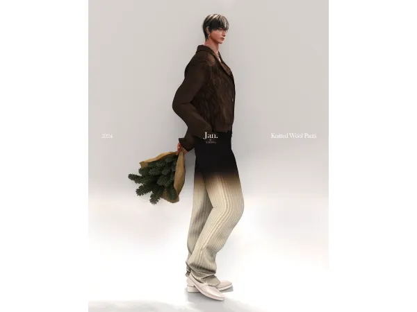 Alpha 2024 Jan002 (sims4) Knitted Wool Pants by ashwwa - The Sims 4 Custom Content