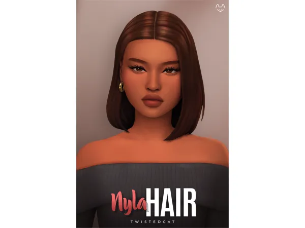 Maxis Match Nyla Hair(Download) by TwistedCat - The Sims 4 Custom Content