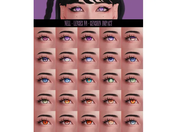 Mix Genshin Impact Make Up Set (Part 2) by nell_le - The Sims 4 Custom Content