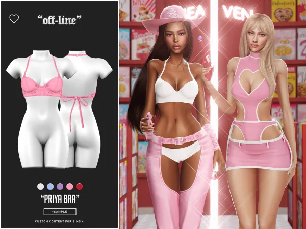 Mix off line priya bra (sample) - The Sims 4 Custom Content