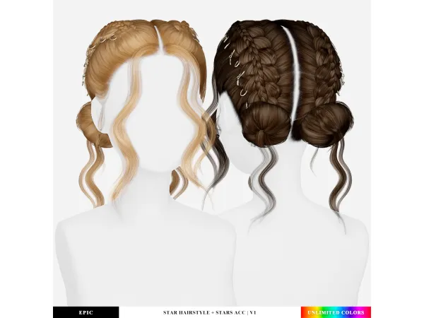 Alpha Star Hairstyle V1 Stars Acc by epicsims - The Sims 4 Custom Content