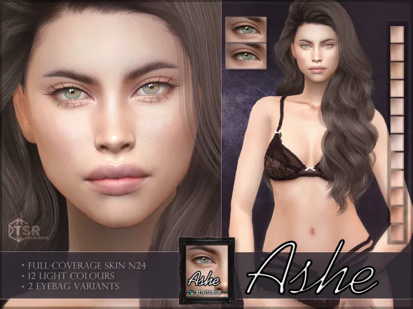Alpha Ashe Female Skin 24 Light colours ( ) - The Sims 4 Custom Content