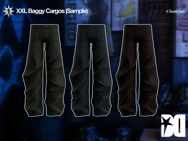 Alpha XXL Baggy Cargos (Sample) by decvyed - The Sims 4 Custom Content