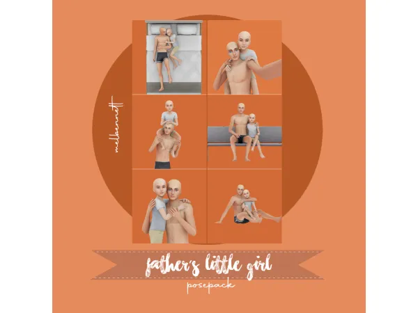 Mix Father's Little Girl Posepack - The Sims 4 Custom Content