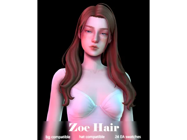 Maxis Match Zoe Hair by sunivaa - The Sims 4 Custom Content