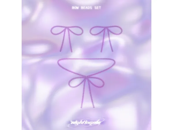 Alpha Bow Beads Necklace by nightingalesims - The Sims 4 Custom Content
