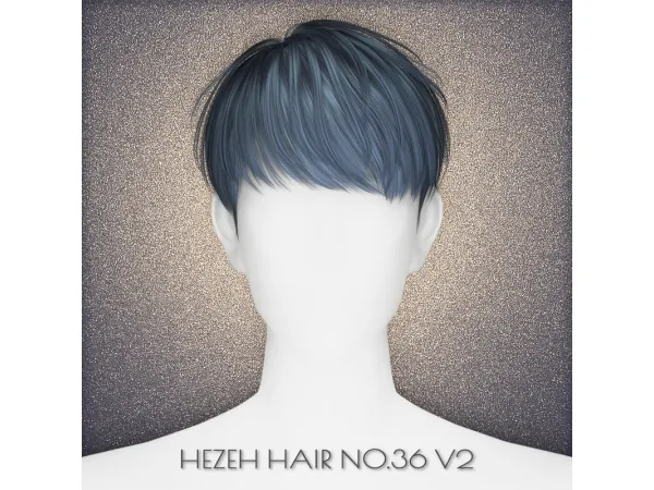 Alpha [Hezeh]Hair_No36_V2 - The Sims 4 Custom Content