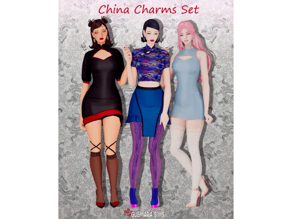 Alpha China Charms set by guemarasims - The Sims 4 Custom Content