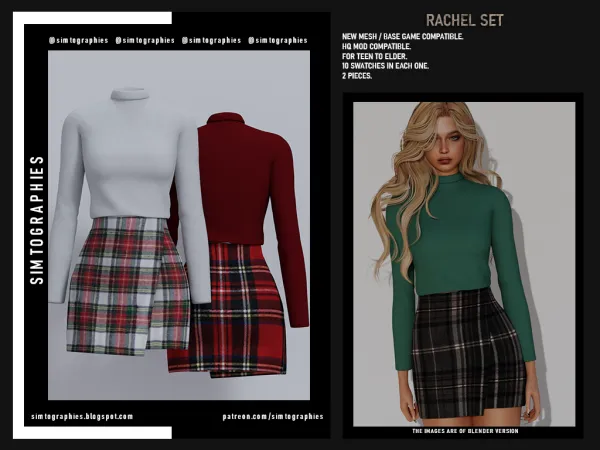 Alpha Rachel Set - The Sims 4 Custom Content