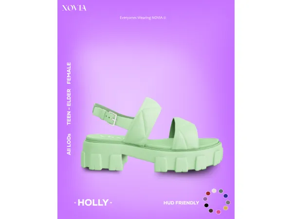 Mix Holly Sandal by NoviaSims UPDATED - The Sims 4 Custom Content