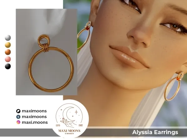 Alpha Alyssia Earrings - The Sims 4 Custom Content