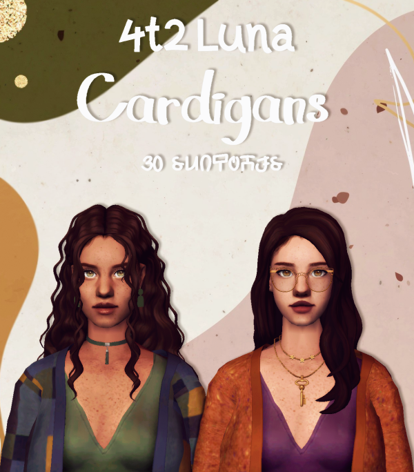 4t2 Plat Asp ClumsyAlien Luna Cardigans by simsfinds - The Sims 2 Custom Content