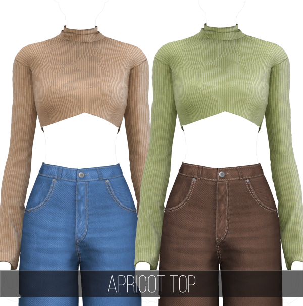 Alpha APRICOT TOP by fifthscreations - The Sims 4 Custom Content