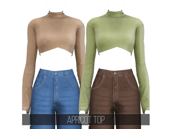 Alpha APRICOT TOP - The Sims 4 Custom Content