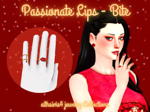 Maxis Match Passionate Lips Bite Ring by aithsims - The Sims 4 Custom Content