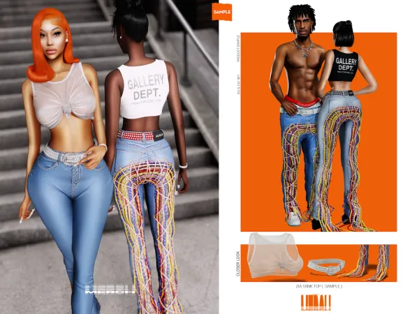 Mix merch zia tank top (sample) - The Sims 4 Custom Content