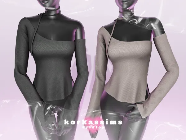 Alpha Ryan top by korkassims - The Sims 4 Custom Content