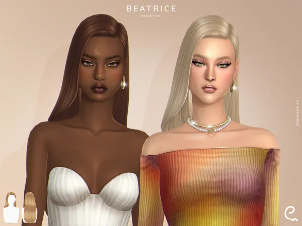 Maxis Match [EnriqueS4] Beatrice Hairstyle - The Sims 4 Custom Content