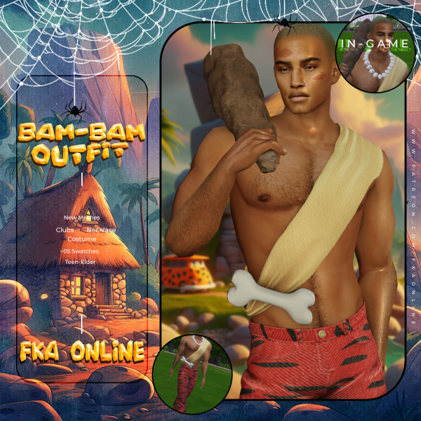 Mix Bam Bam Outfit by simsfinds - The Sims 4 Custom Content