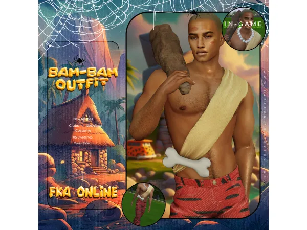 Mix Bam Bam Outfit by FKAONLINE - The Sims 4 Custom Content