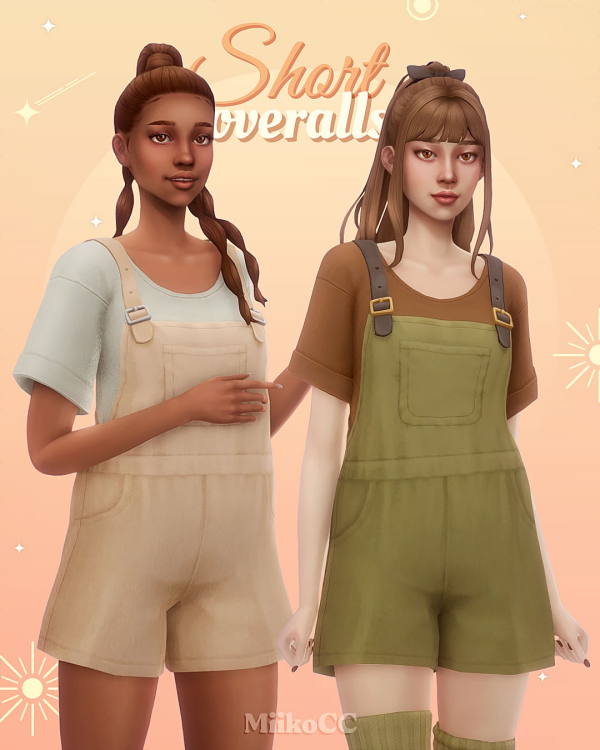 Maxis Match Short overalls by simsfinds - The Sims 4 Custom Content