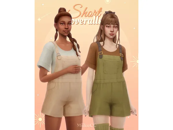Maxis Match Short overalls by miikocc - The Sims 4 Custom Content