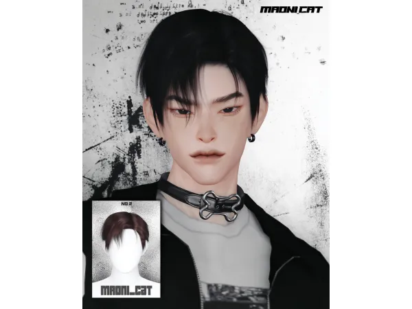 Alpha [Maoni_cat]HAIR No2 Side part by Maonicat - The Sims 4 Custom Content