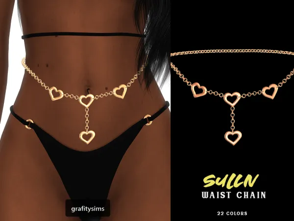 Mix Suliv ACC Waist Chain - The Sims 4 Custom Content