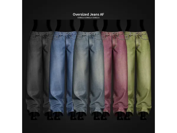 Alpha Oversized Jeans AF by gorillax3 - The Sims 4 Custom Content