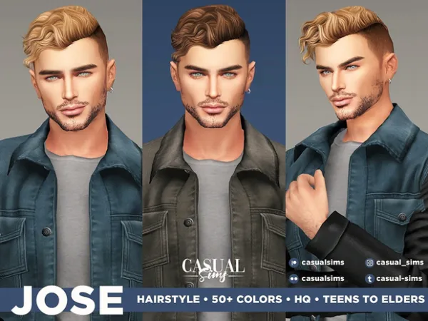 Alpha Jose Hair Now Free for everyone by casualsims - The Sims 4 Custom Content