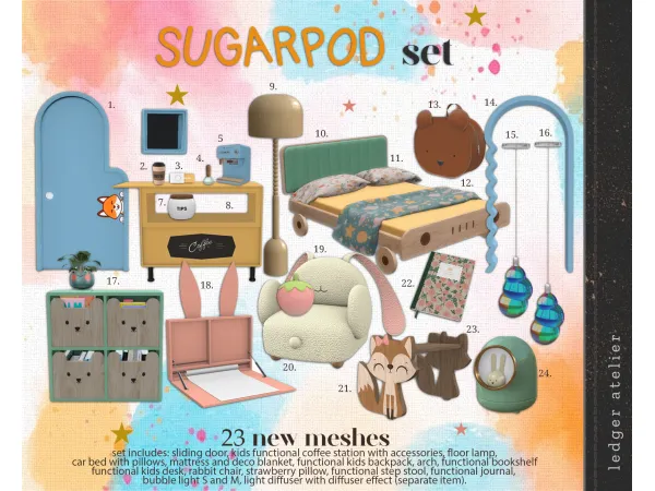 Alpha Sugarpod Set (Atelier Tier) by Ledger Atelier - The Sims 4 Custom Content