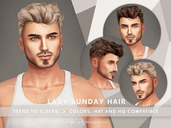 Alpha Lazy Sunday Hair NOW PUBLIC by sonyasims - The Sims 4 Custom Content