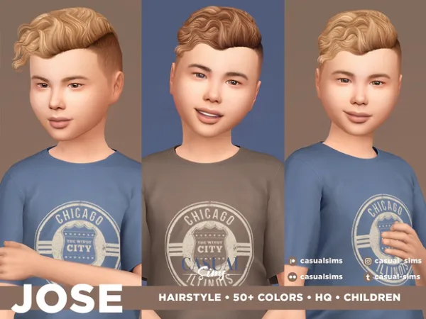 Alpha Jose Hair kids - The Sims 4 Custom Content
