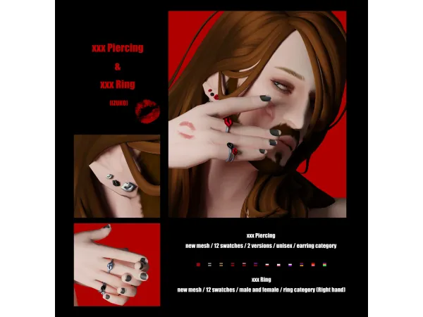 Maxis Match [IZUKO] xxx Piercing xxx Ring - The Sims 4 Custom Content