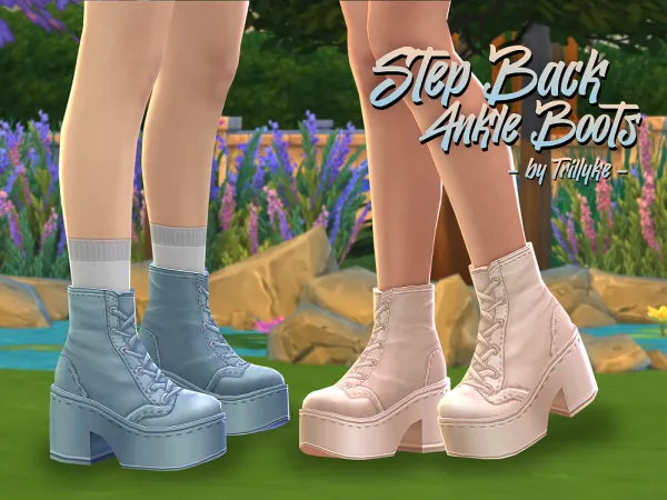 Maxis Match Step Back Ankle Boots by trillyke - The Sims 4 Custom Content
