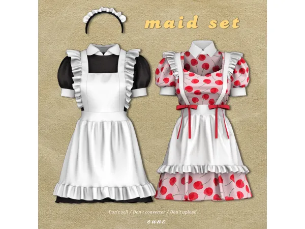Alpha maid set preview by eunosims - The Sims 4 Custom Content