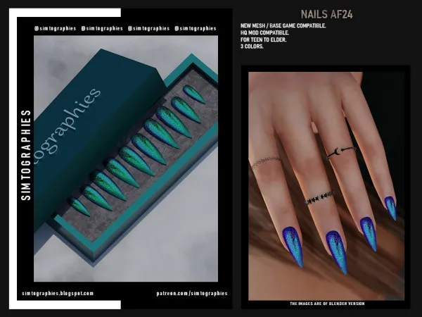 Alpha Nails AF24 - The Sims 4 Custom Content