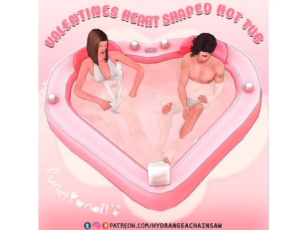 Mix Heart Shaped Hot Tub by hydrangeachainsaw - The Sims 4 Custom Content