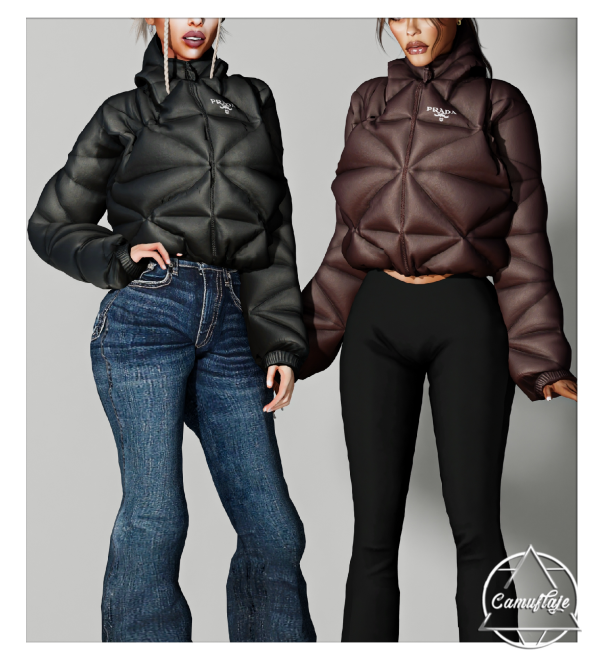 Alpha January Wonderland (FEMALE COLLECTION) PRADA Jacket by simsfinds - The Sims 4 Custom Content