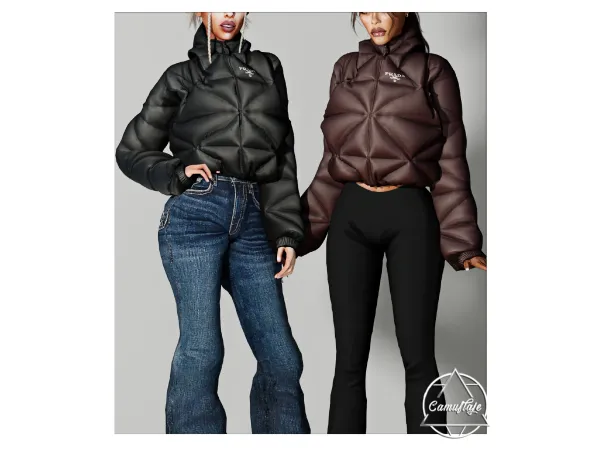 Alpha January Wonderland (FEMALE COLLECTION) PRADA Jacket by camuflaje - The Sims 4 Custom Content