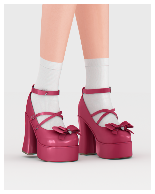 Alpha Cupid Kisses Buckled Heels by simsfinds - The Sims 4 Custom Content